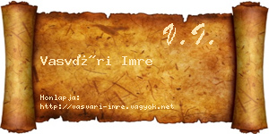 Vasvári Imre névjegykártya
